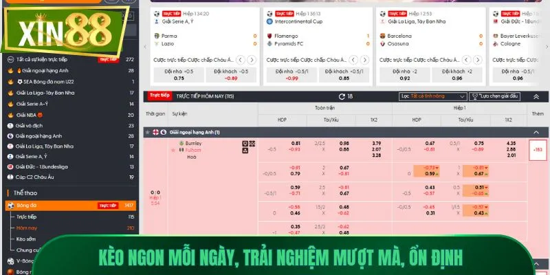 thể thao xin88 3 Kèo ngon mỗi ngày, trải nghiệm mượt mà, ổn định